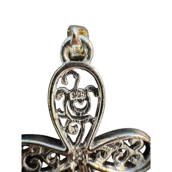 Silver 925 Cross Pendant Filigree Open Ironworks - Picture 5 of 6